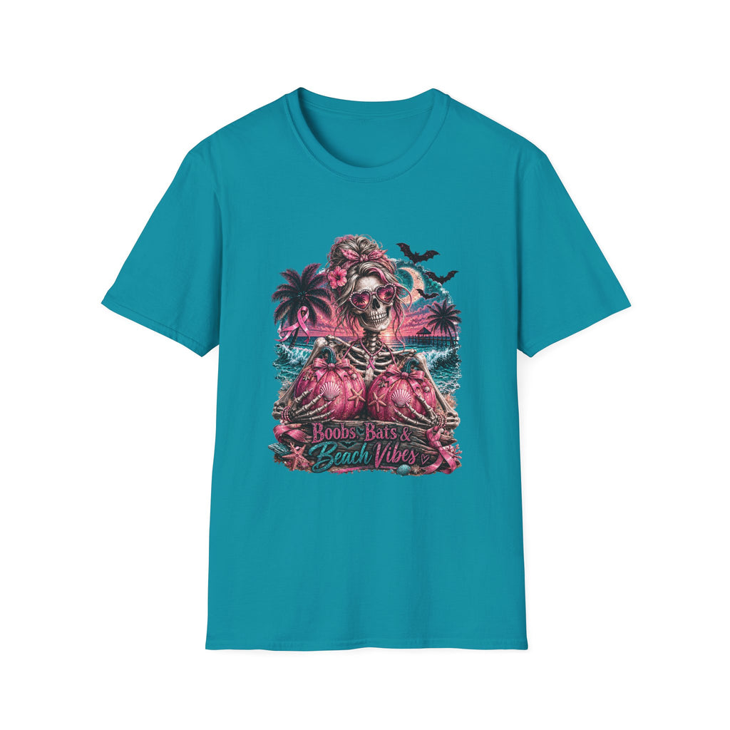 "Boobs, Bats & Beach Vibes" Graphic T-Shirt