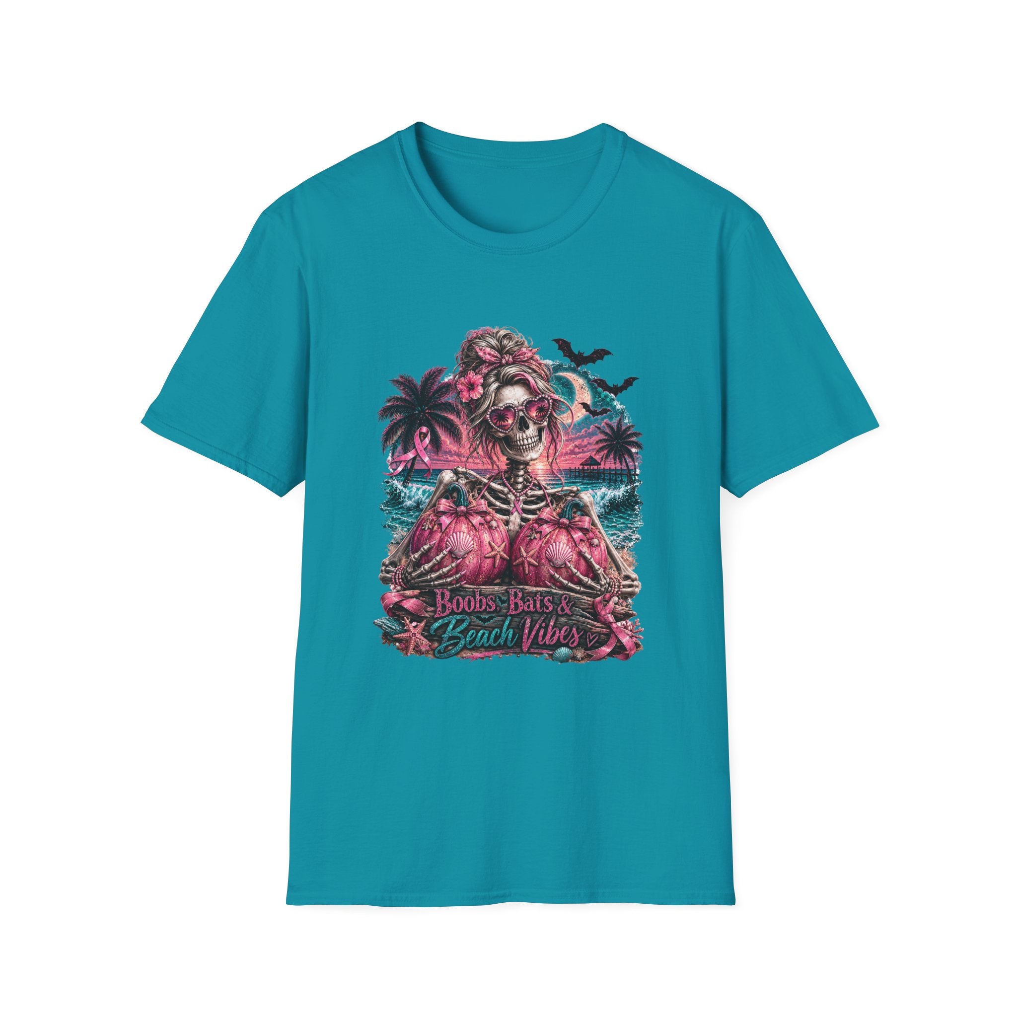 "Boobs, Bats & Beach Vibes" Graphic T-Shirt