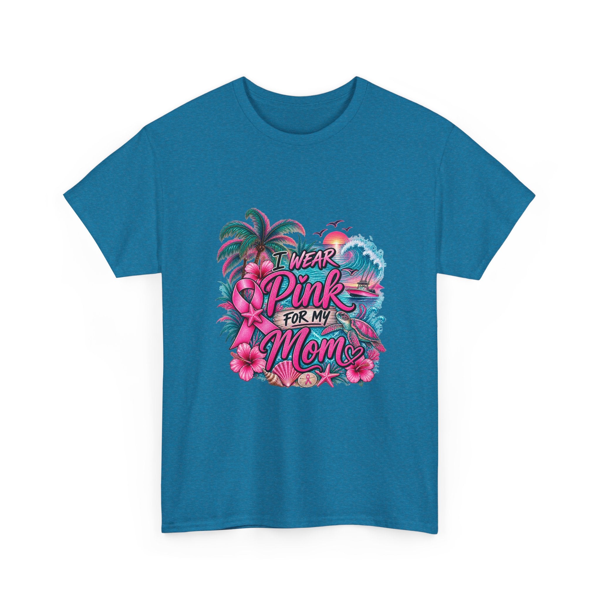"I Wear Pink For My Mom" Sea Turtle Graphic T-Shirt