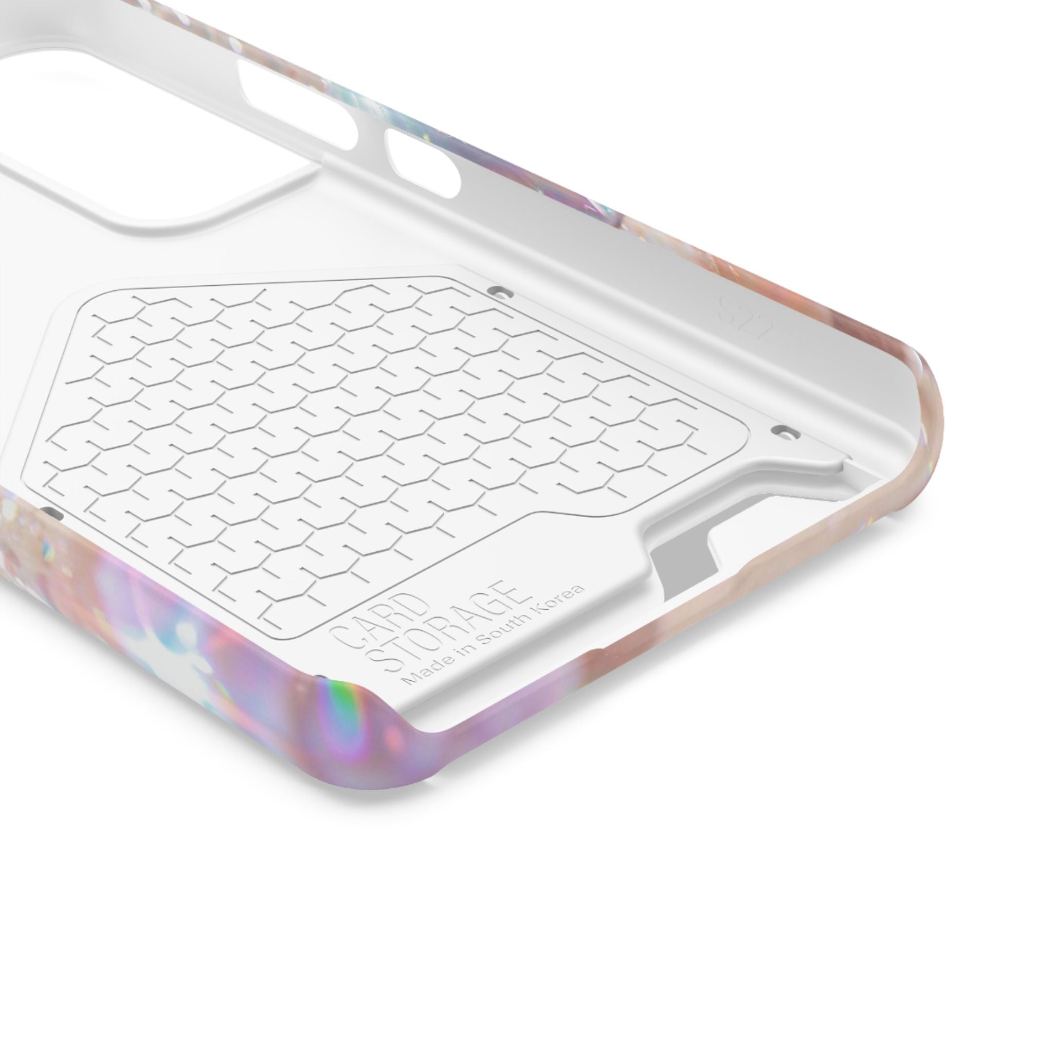 Iridescent Seashell Phone Case with Card Holder