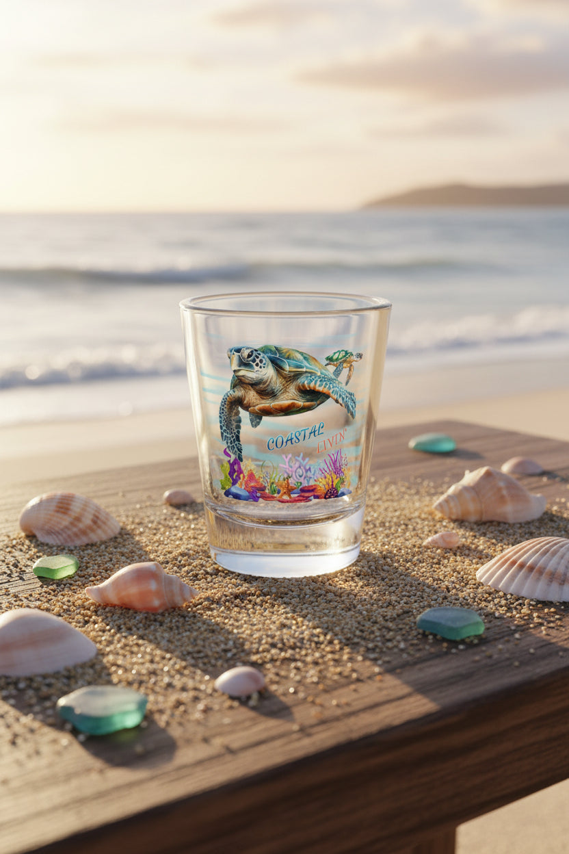 Sea Turtle Shot Glass — Coastal Vibes 1.5oz