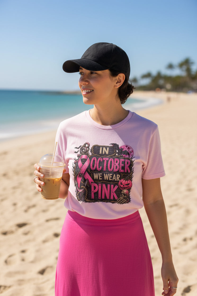 "In October We Wear Pink" Graphic T-Shirt