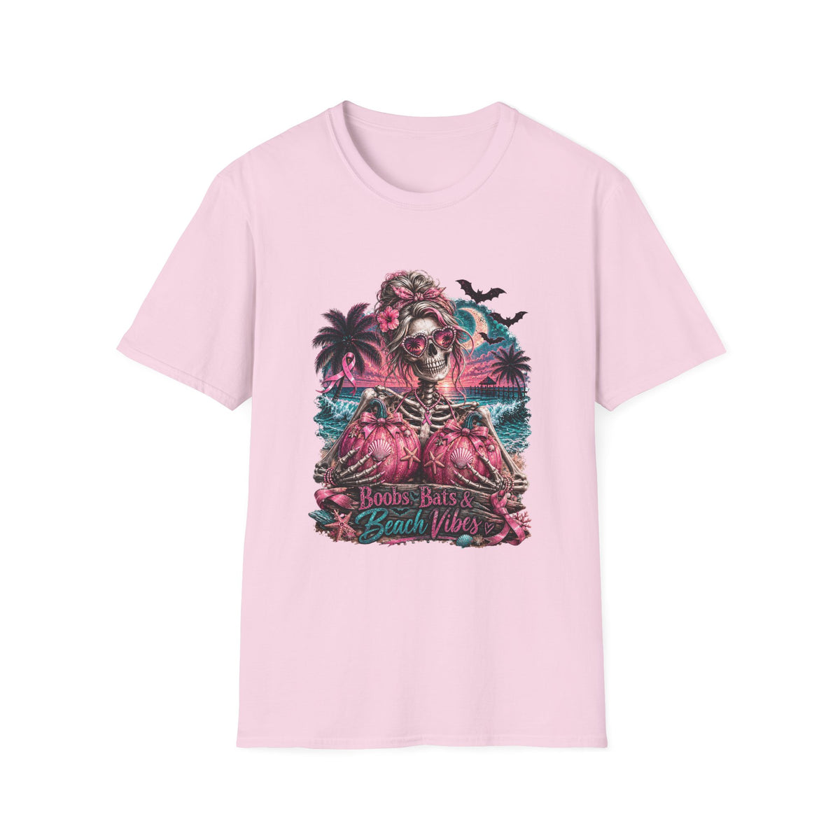 "Boobs, Bats & Beach Vibes" Graphic T-Shirt