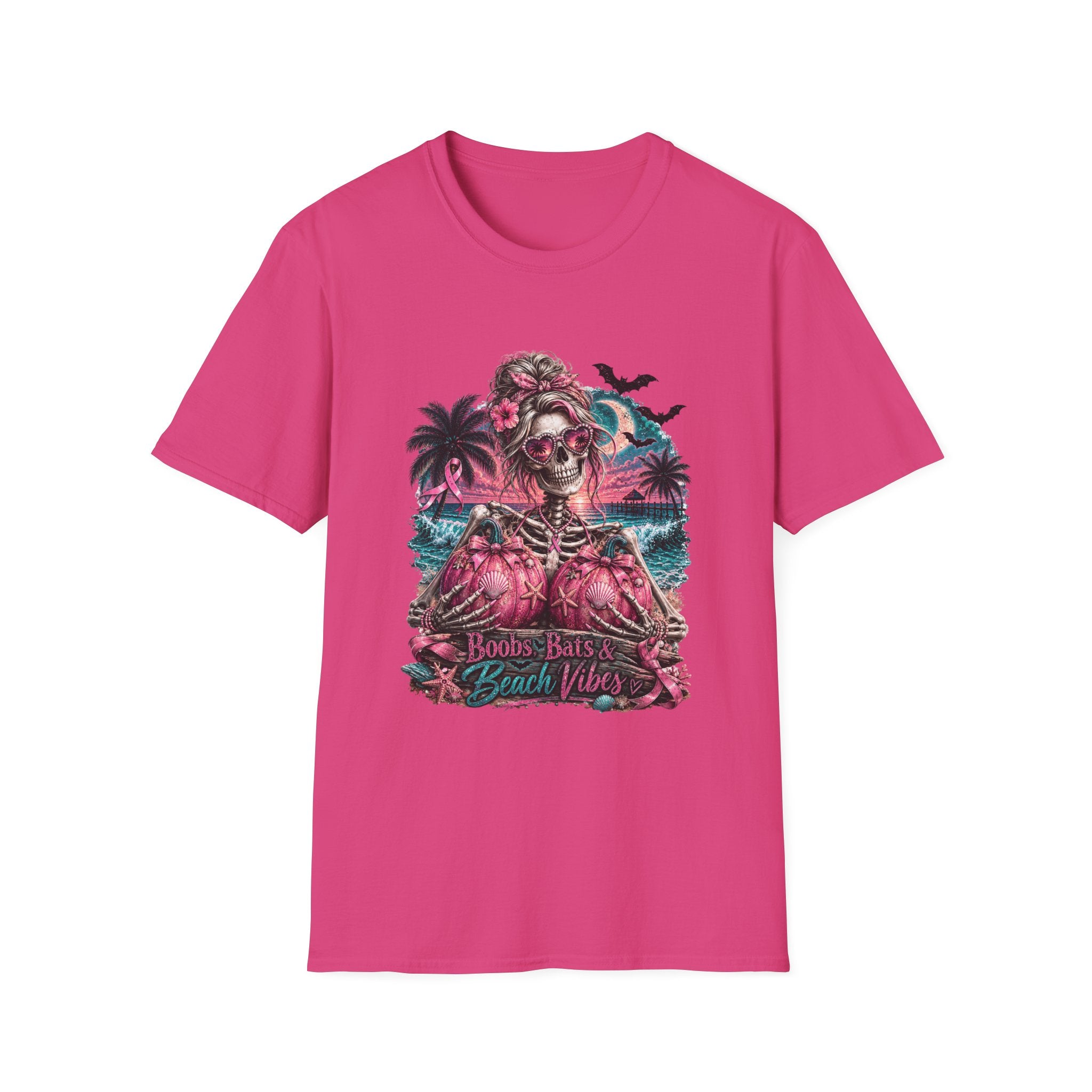"Boobs, Bats & Beach Vibes" Graphic T-Shirt