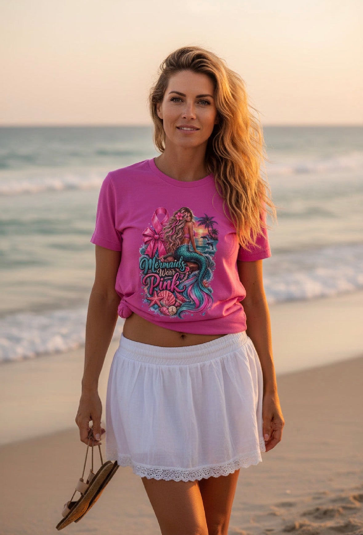 "Mermaids Wear Pink" Graphic T-Shirt