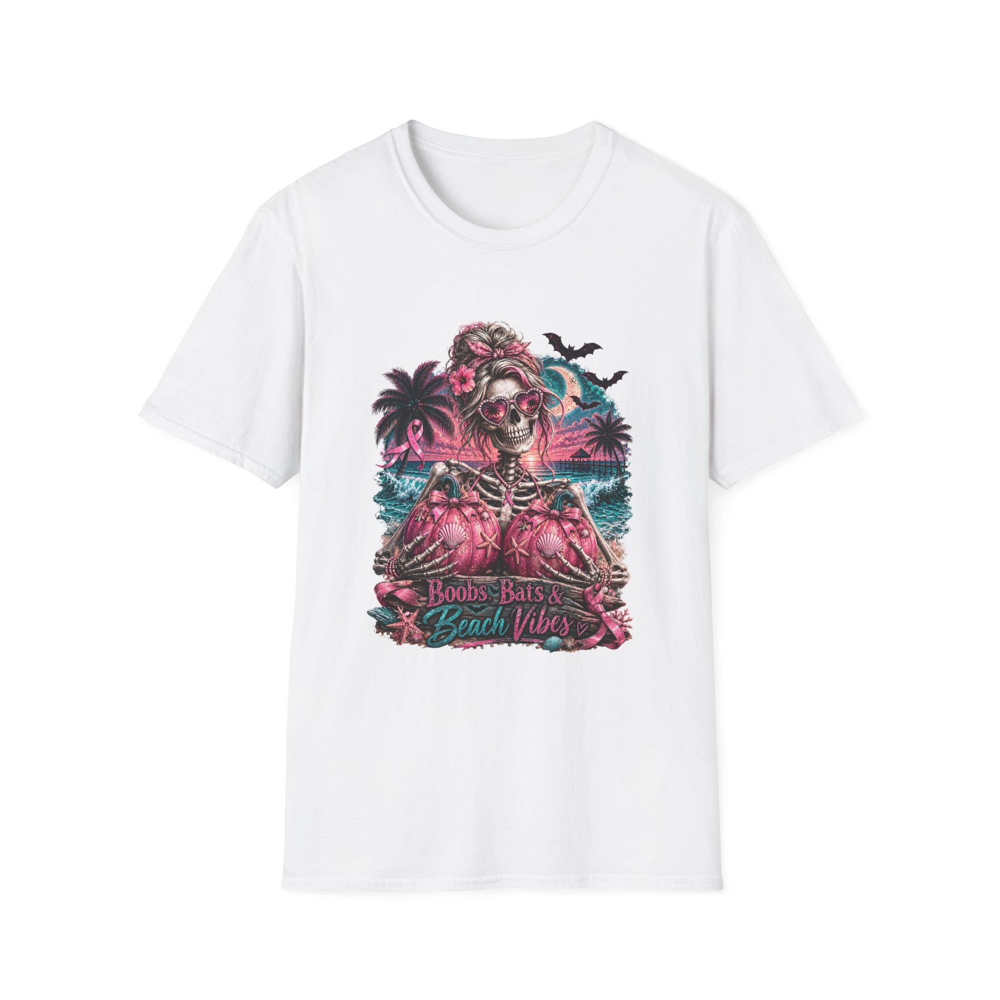 "Boobs, Bats & Beach Vibes" Graphic T-Shirt