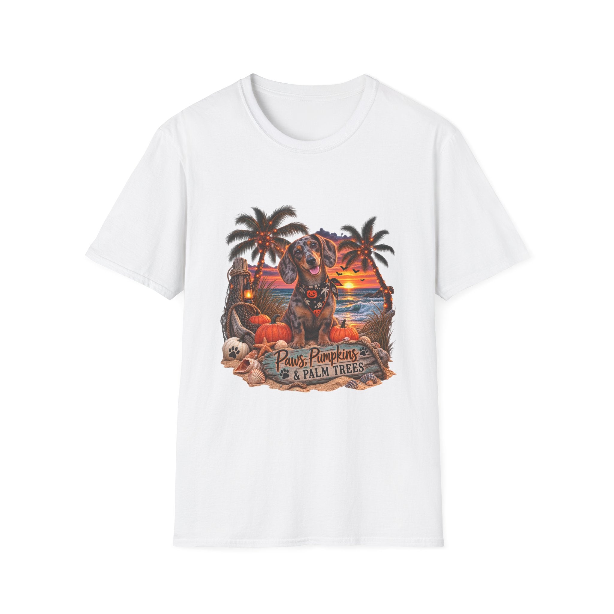 Paws, pumpkins & palm trees T-shirt