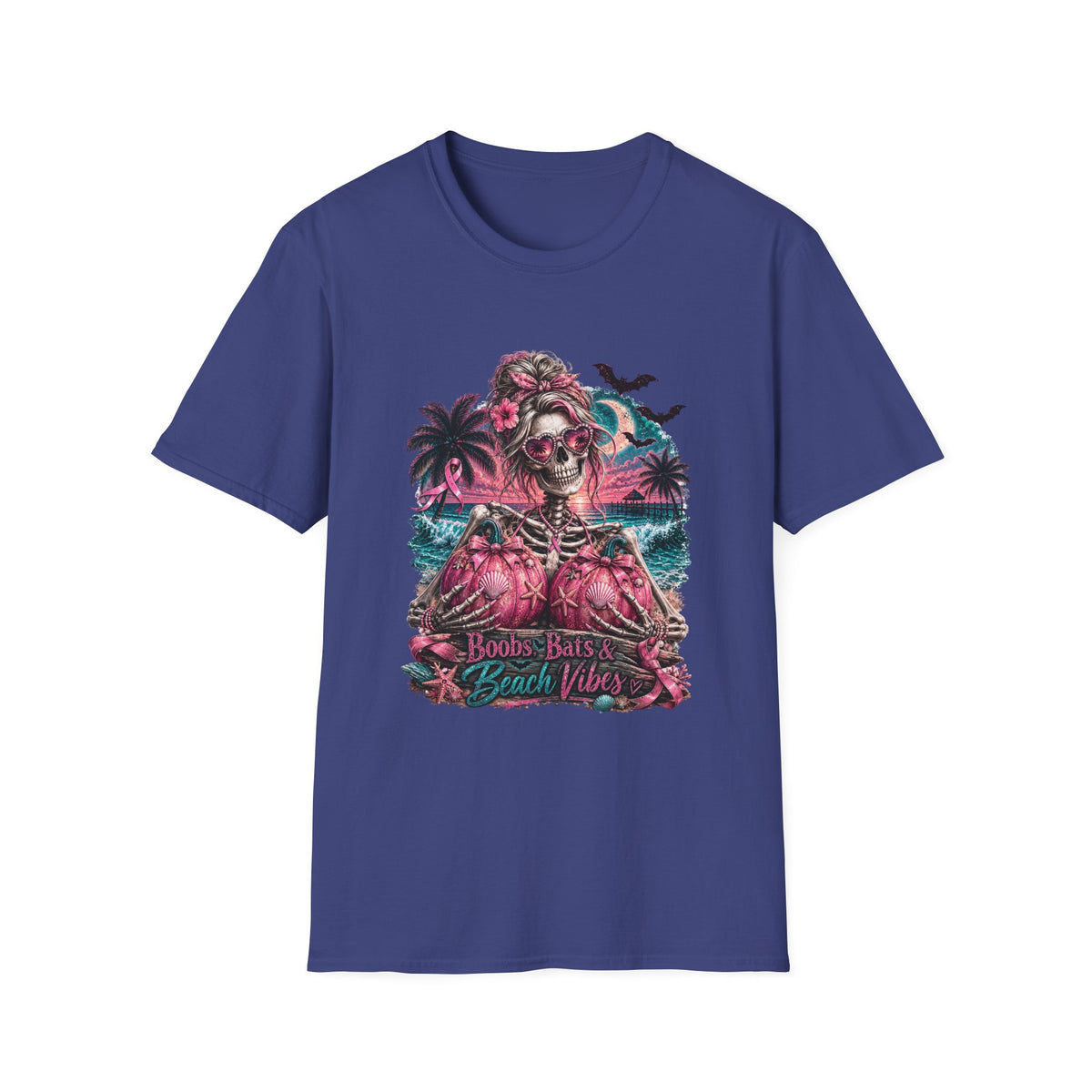 "Boobs, Bats & Beach Vibes" Graphic T-Shirt