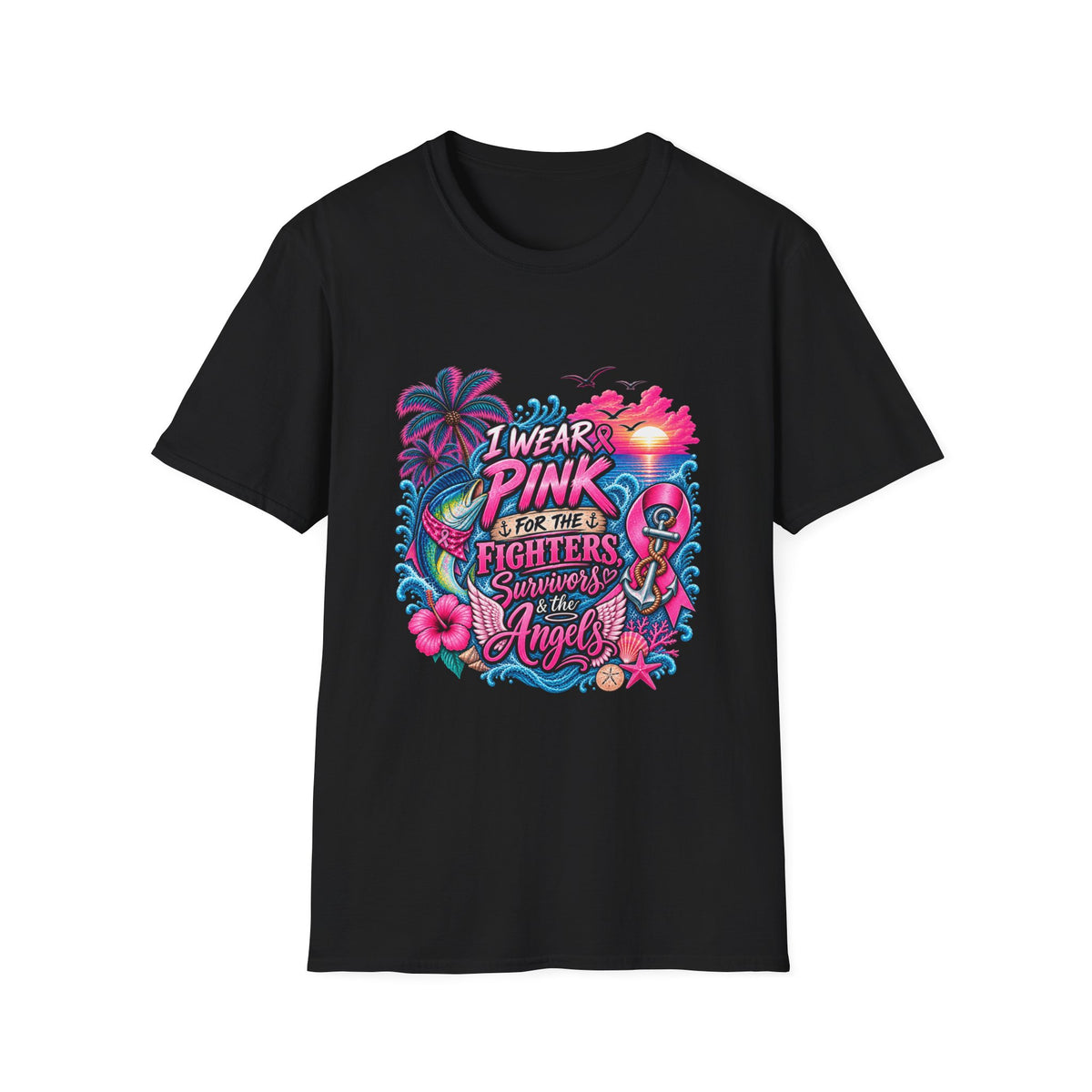 "I wear Pink for the Fighters, Survivors, & the Angels" Graphic T-Shirt