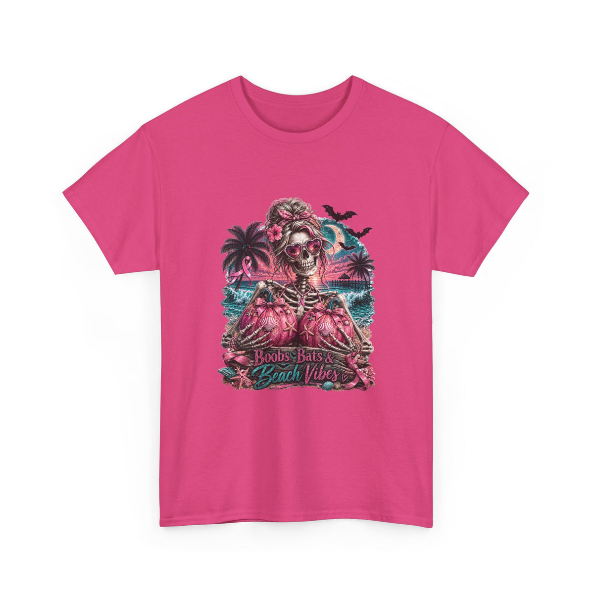 "Boobs, Bats, & Beach Vibes" Graphic T-Shirt