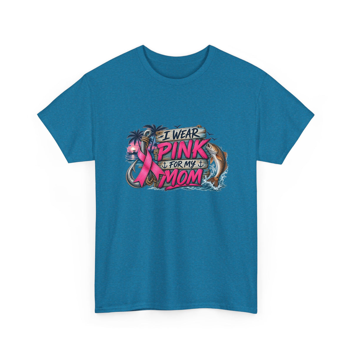 "I Wear Pink For My Mom" Redfish Graphic T-Shirt