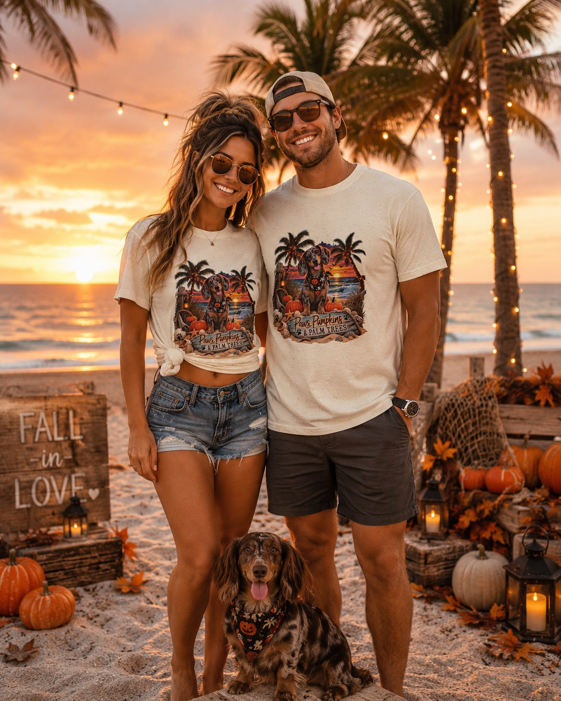 Paws, pumpkins & palm trees T-shirt