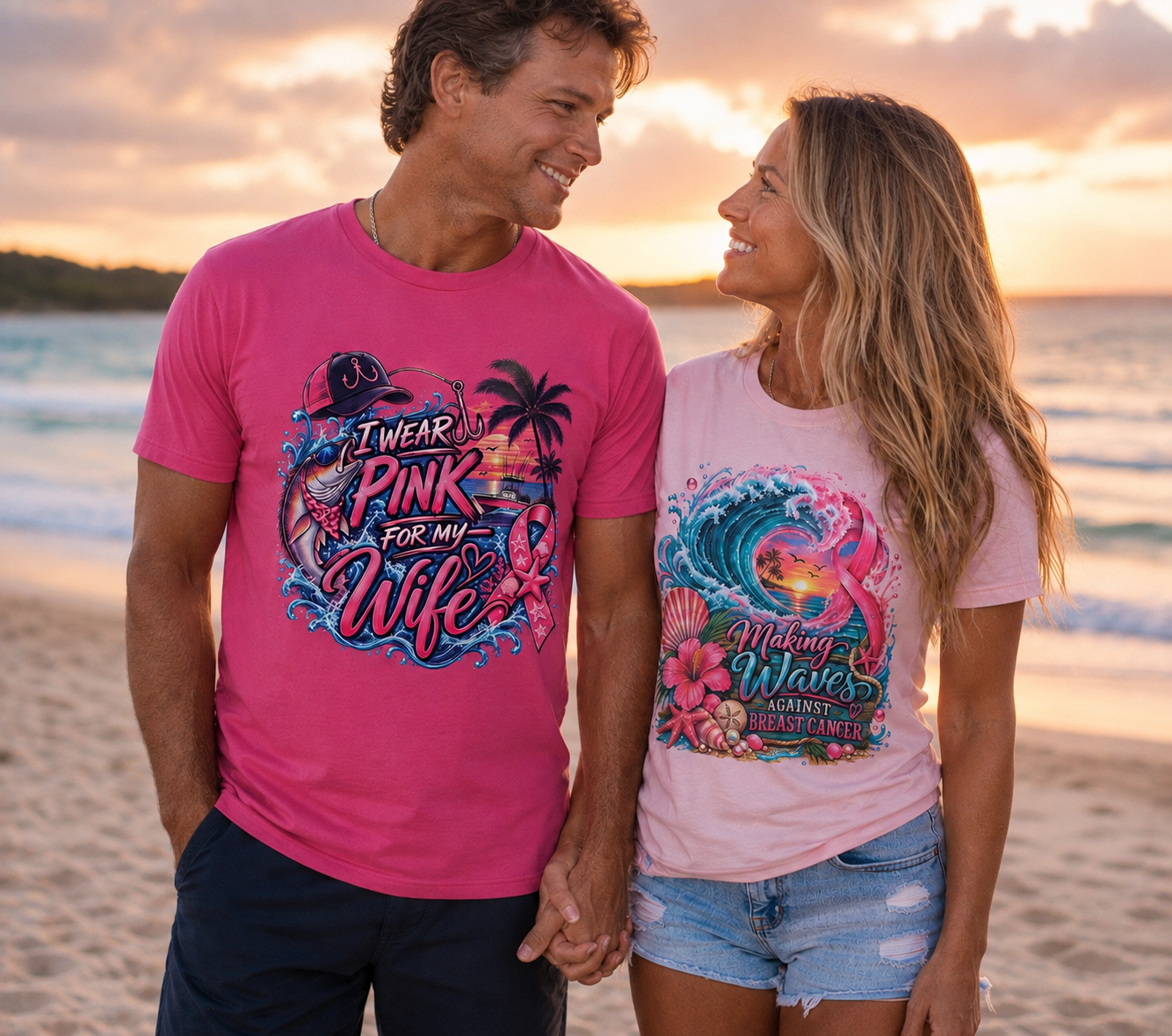 "Making Waves Against Breast Cancer" Graphic T-Shirt