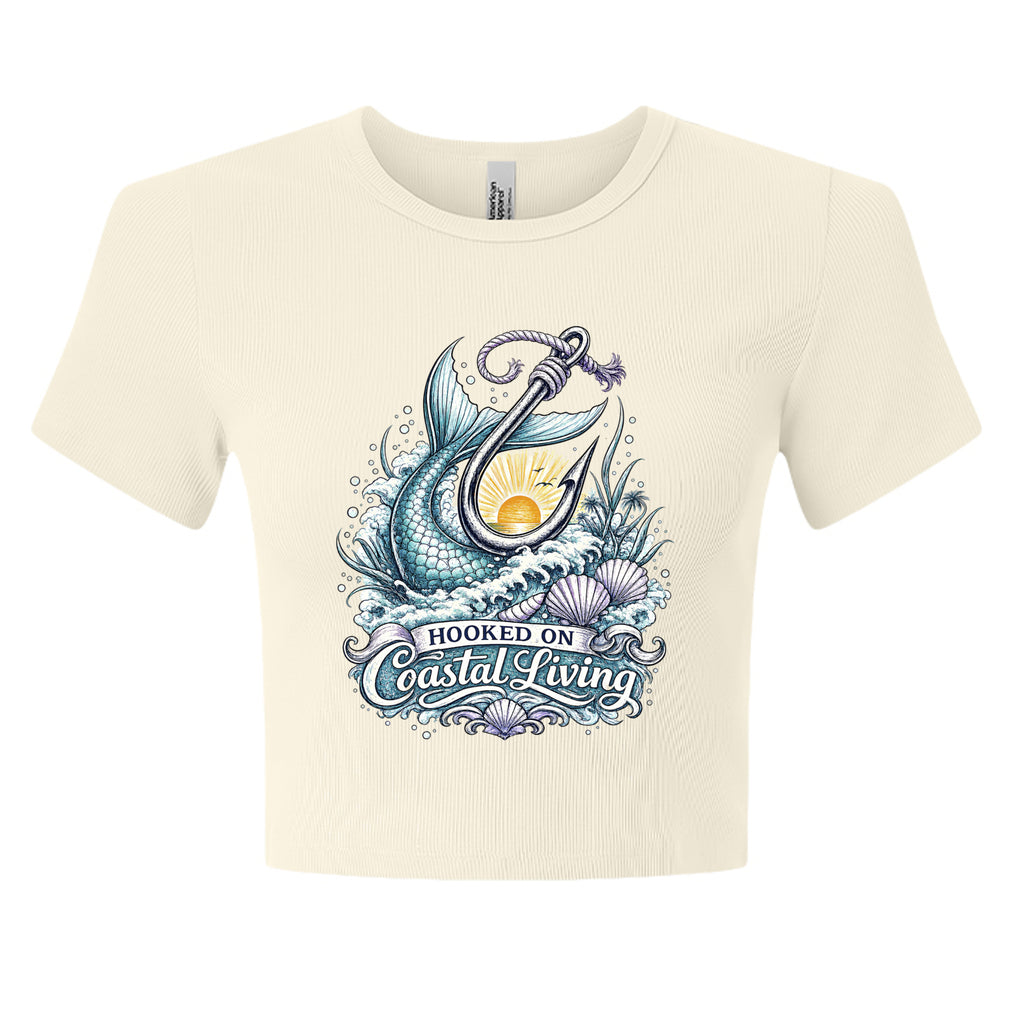 Women's hooked on Coastal living Crop Top