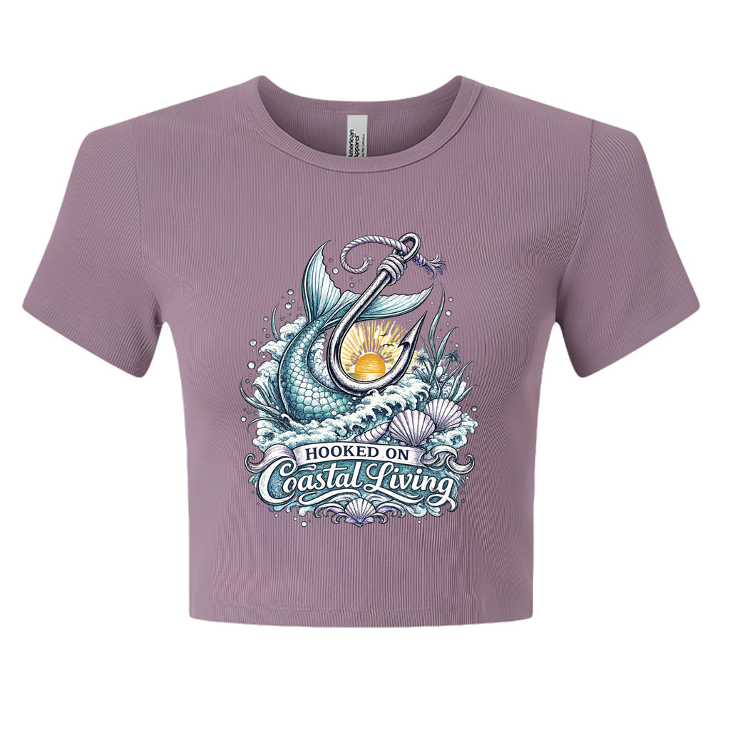 Women's hooked on Coastal living Crop Top