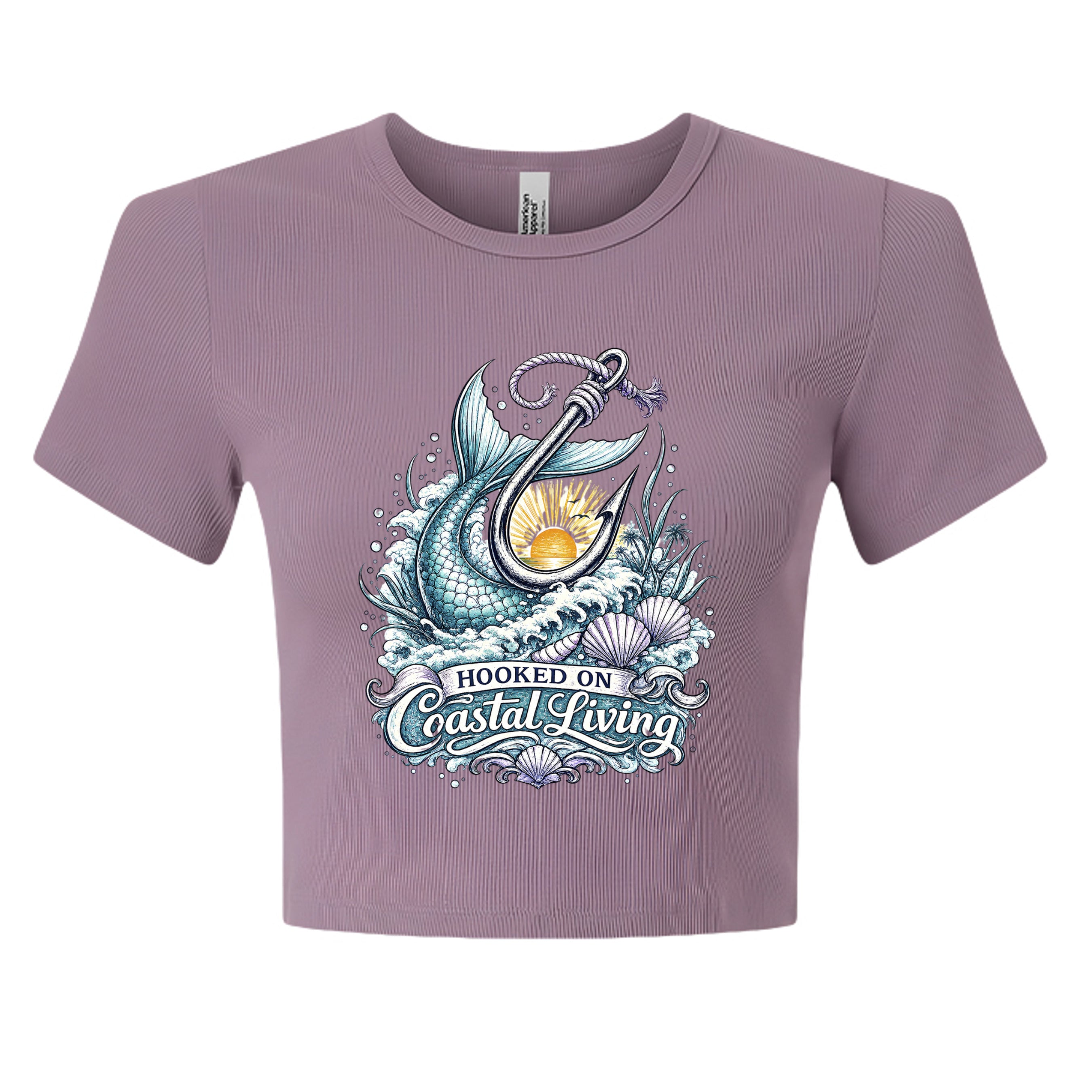 Women's hooked on Coastal living Crop Top